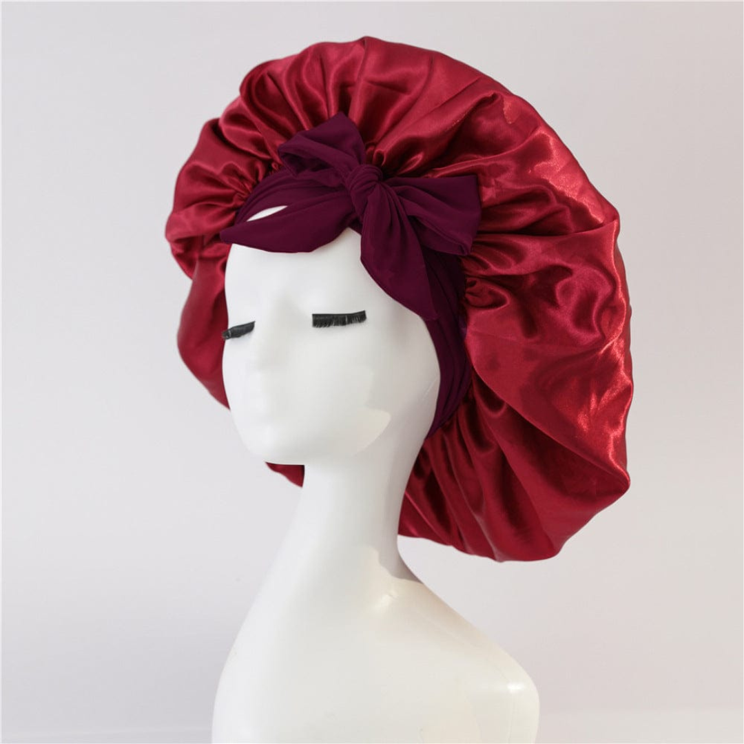 (1+1) Smooth-Night by Norvessa™ (Satin Hair Bonnet with Magic Tie Band)